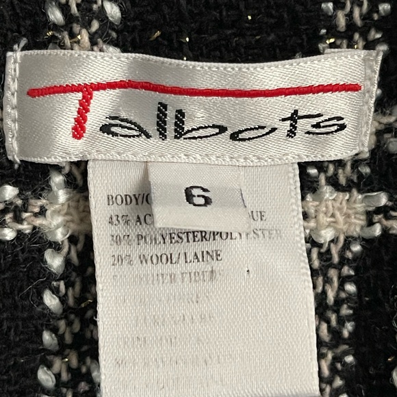 VTG Talbots Womens Plaid Checkered Button Up Wool Blend Blazer/Jacket Coat Sz 6 - Picture 9 of 10